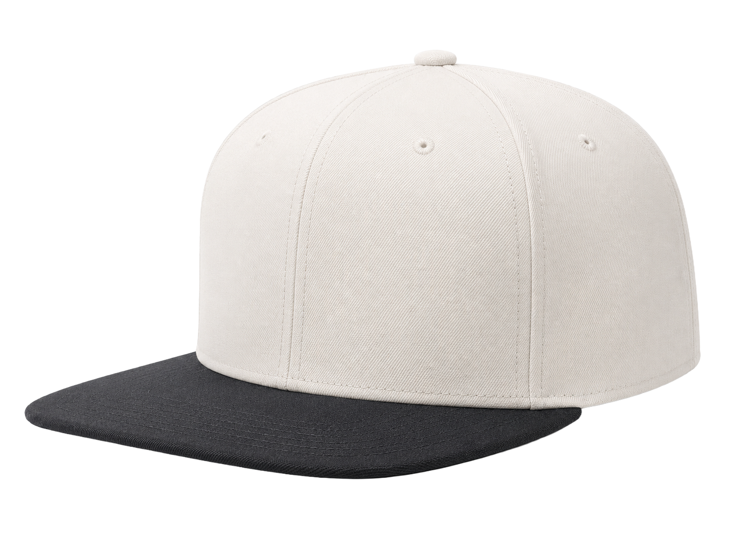 Structured Two-Tone Flat-Bill Hat (Off-White/Charcoal)