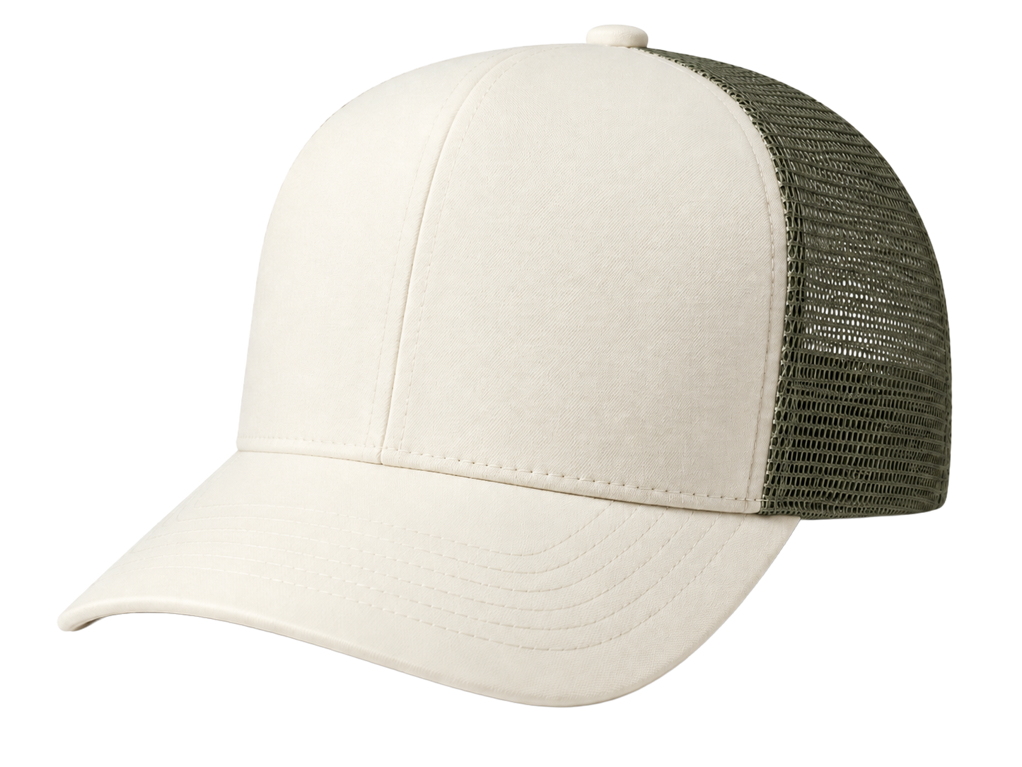 Classic Two-Tone Trucker Hat (Cream/Olive)