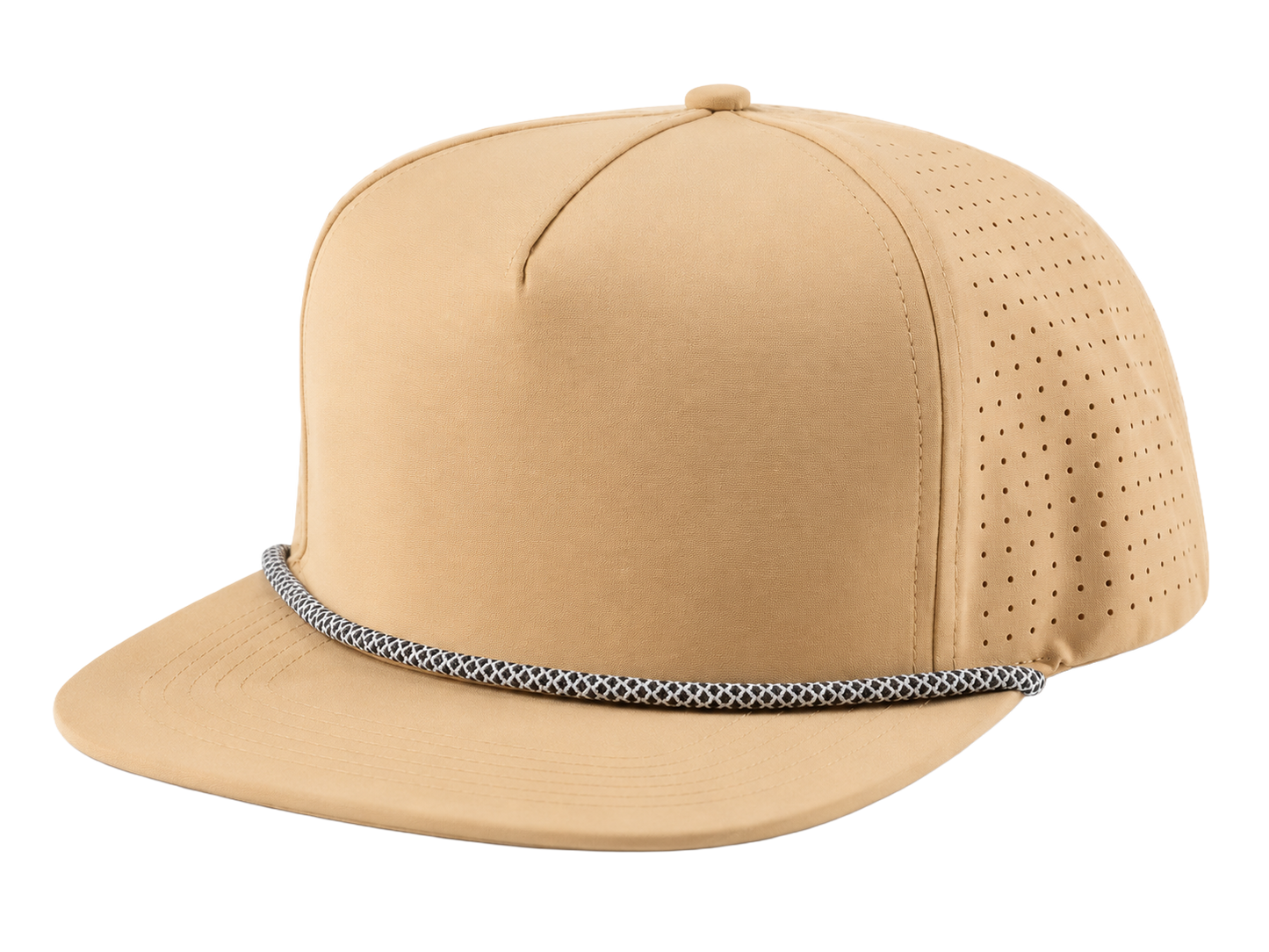 Perforated Flat-BIll Rope Hat (Tan)