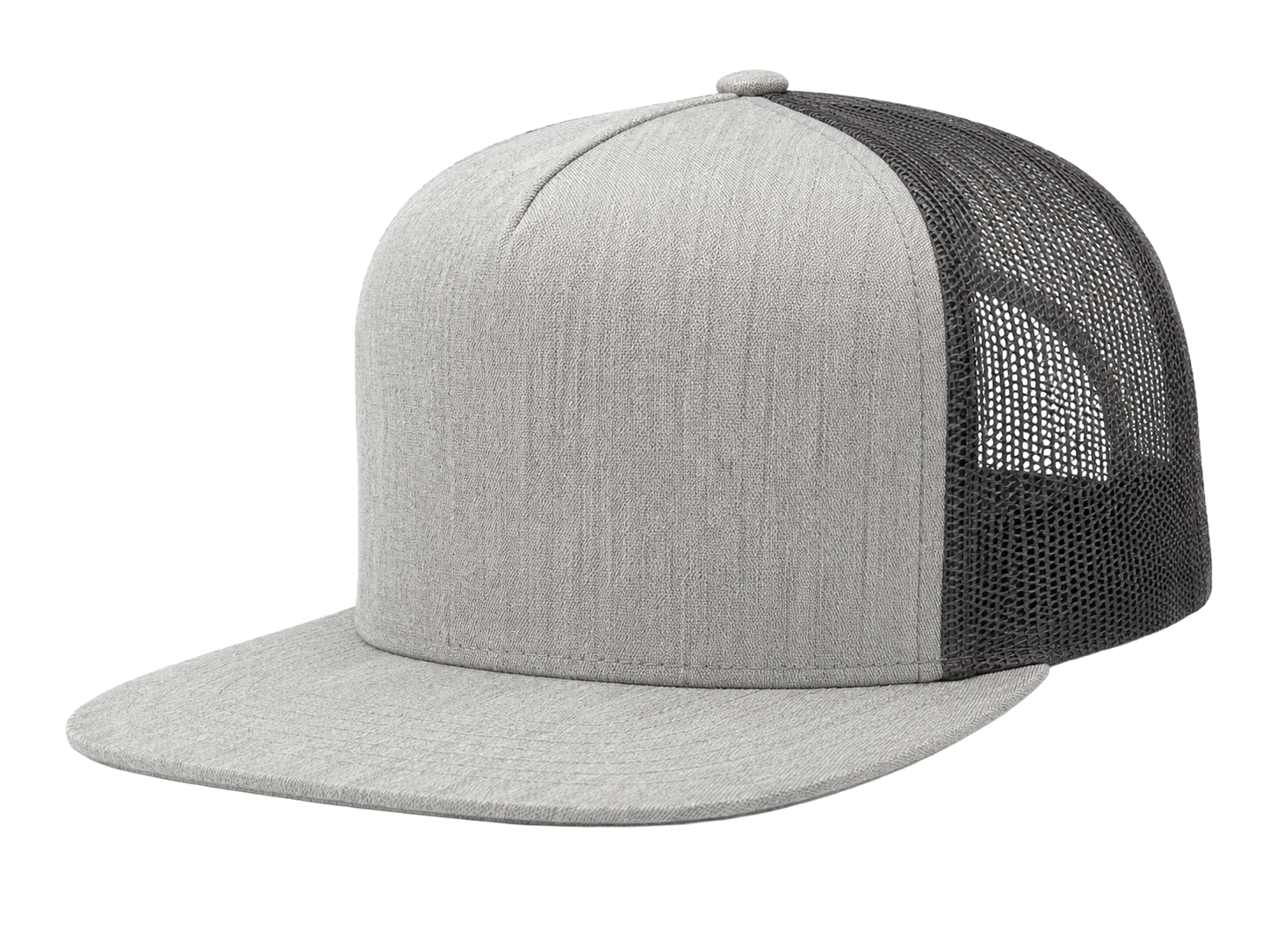 Structured Flat-Bill Trucker (Grey and Charcoal)