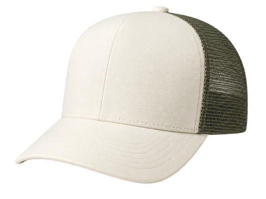 Classic Two-Tone Trucker Hat (Cream/Olive)