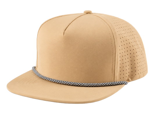 Perforated Flat-BIll Rope Hat (Tan)