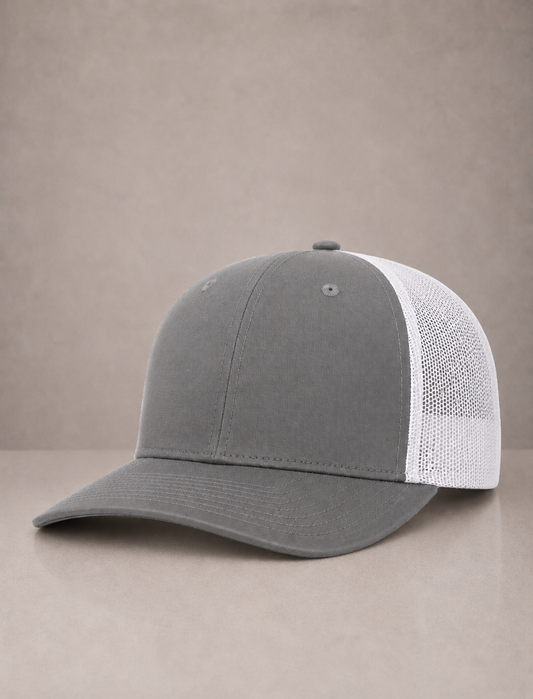 Classic Two-Tone Trucker Hat (Grey/White)