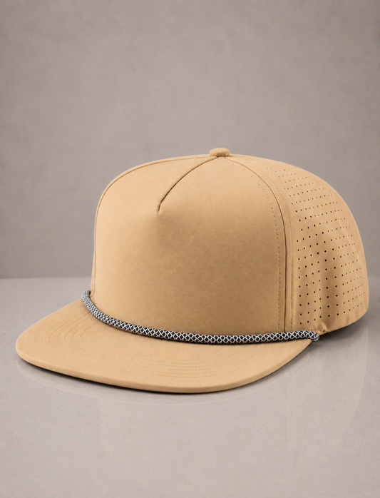Perforated Flat-BIll Rope Hat (Tan)