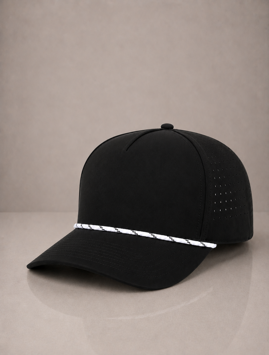Perforated Performance Rope Hat (Black)