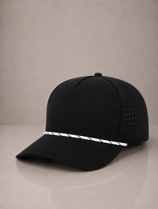Perforated Performance Rope Hat (Black)